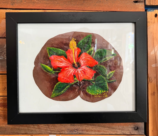Hibiscus On Leaf 9x12