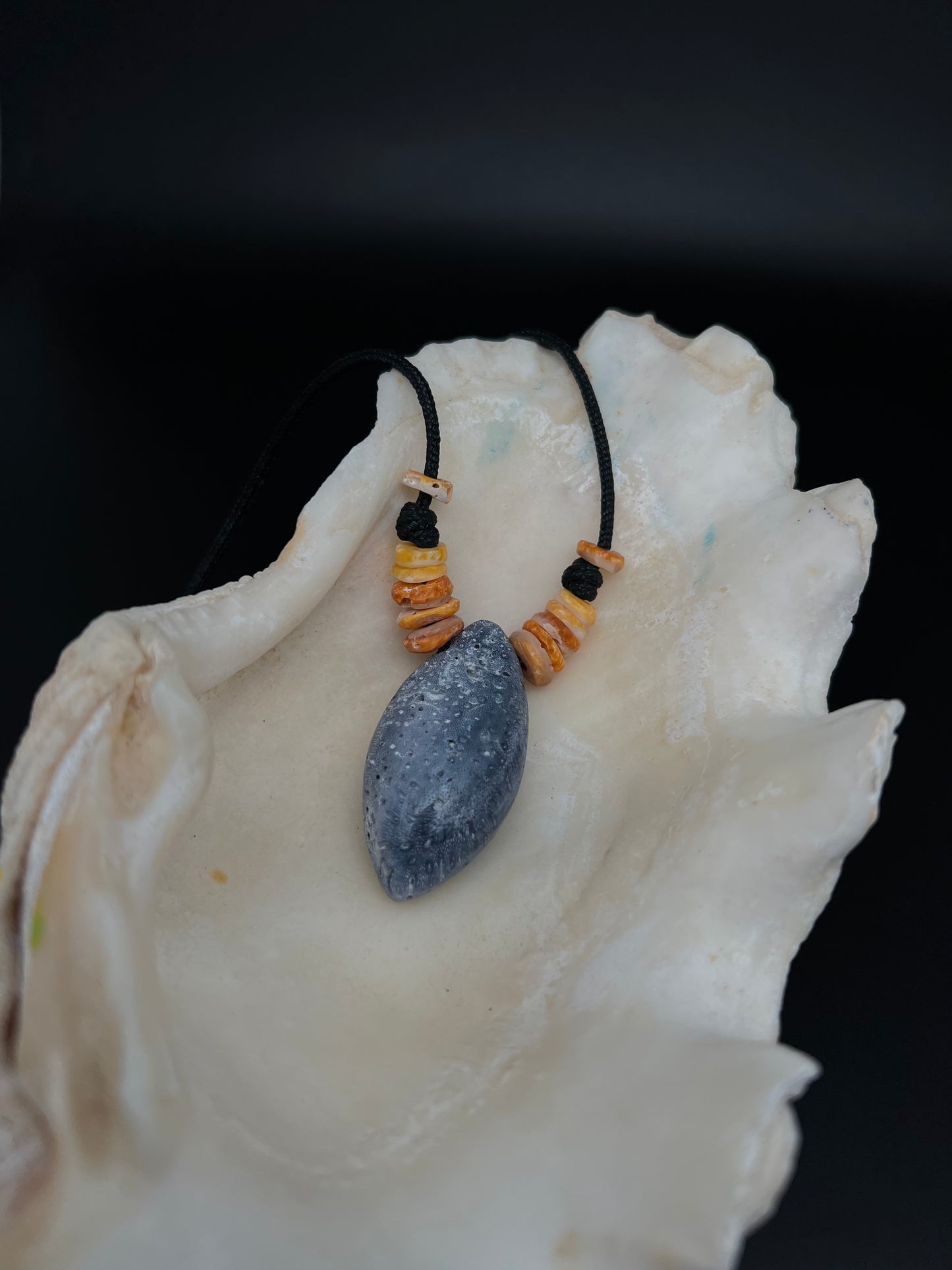 Blue Coral Sling Stone Necklace