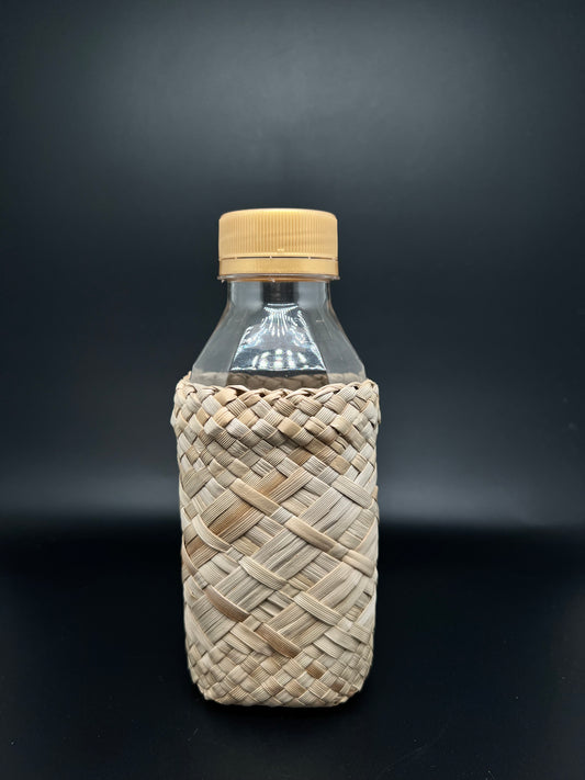 Bottle Wrapped w/ Weaved Leaf